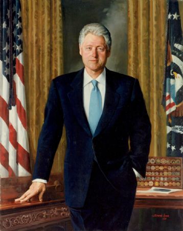 The Honorable William Jefferson Clinton
42nd President of the United States
Official White House portrait, Washington, D.C.
Oil on linen 58" x 48"